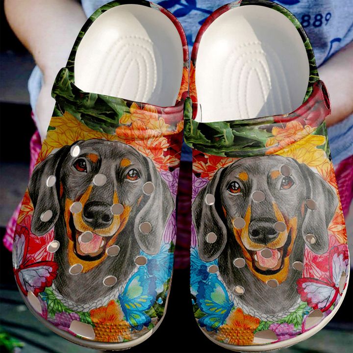 Dachshund Butterfly And Crocs Clog Shoes 5 Dachshund Butterfly And Crocs Clog Shoes
