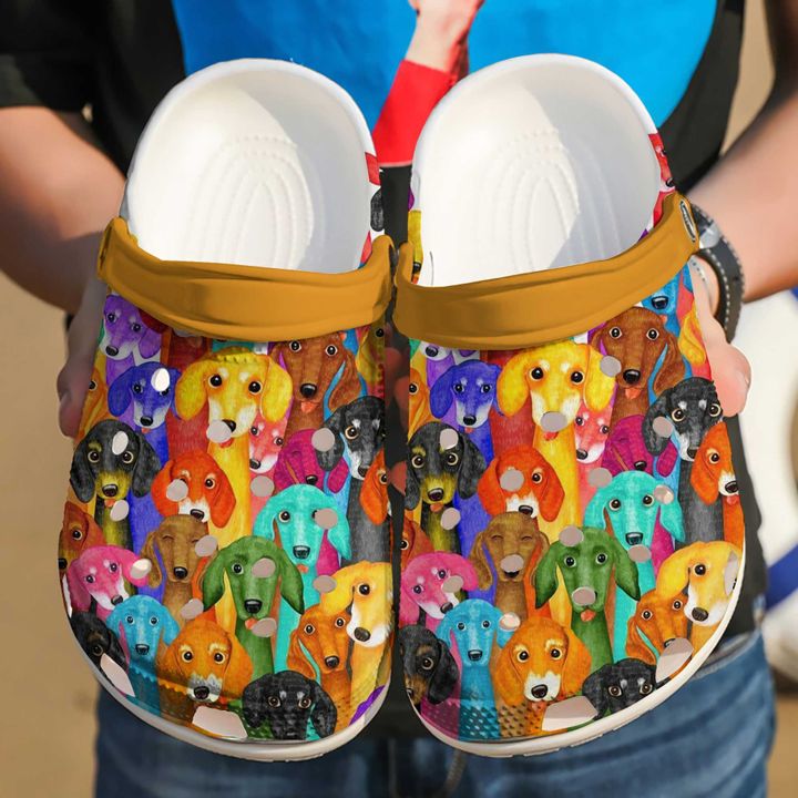 Dachshund Colorful Pattern Crocs Clog Shoes
