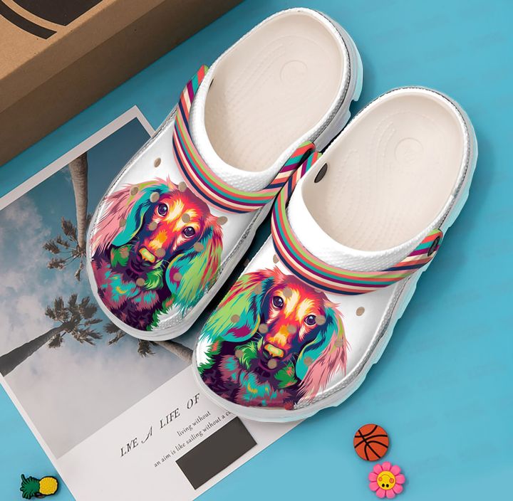 Dachshund Colorful Wiener Crocs Clog Shoes