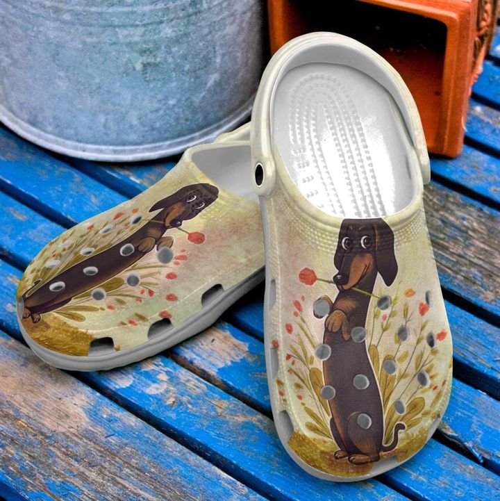 Dachshund Floral Crocs Clog Shoes 7 Dachshund Floral Crocs Clog Shoes
