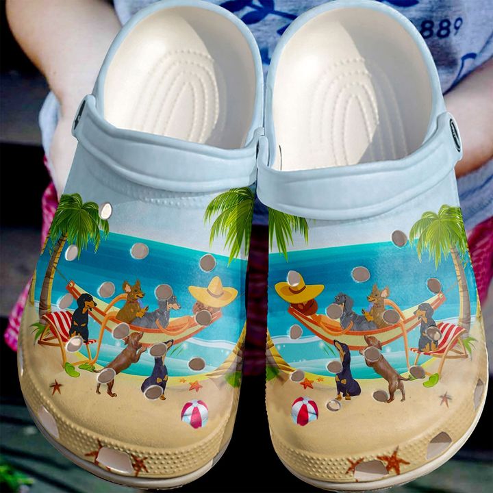 Dachshund In The Beach Crocs Clog Shoes 5 Dachshund In The Beach Crocs Clog Shoes