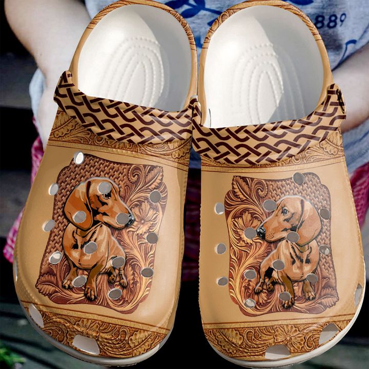Dachshund Leather Crocs Clog Shoes 11 Dachshund Leather Crocs Clog Shoes