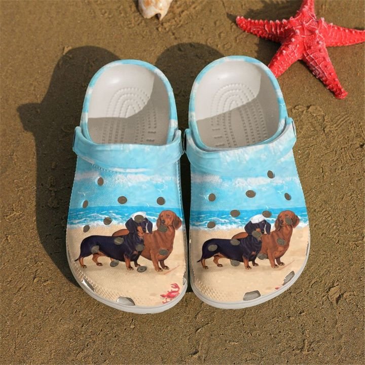 Dachshund On The Beach Crocs Clog Shoes