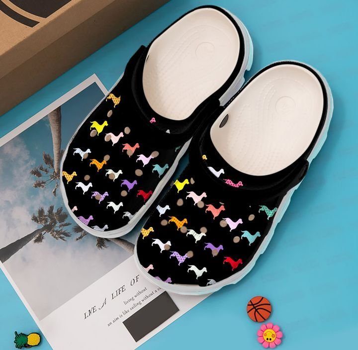 Dachshund Pattern Crocs Clog Shoes