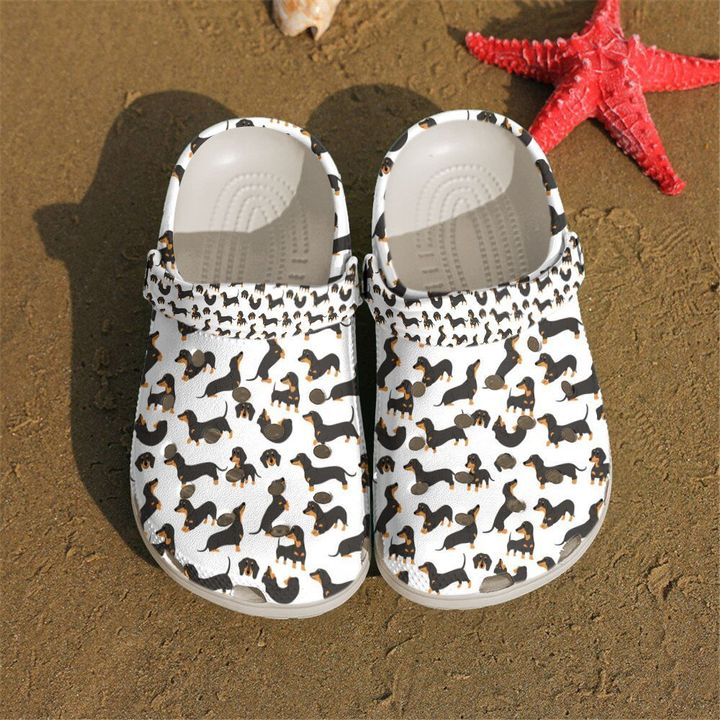 Dachshund Pattern Crocs Clog Shoes