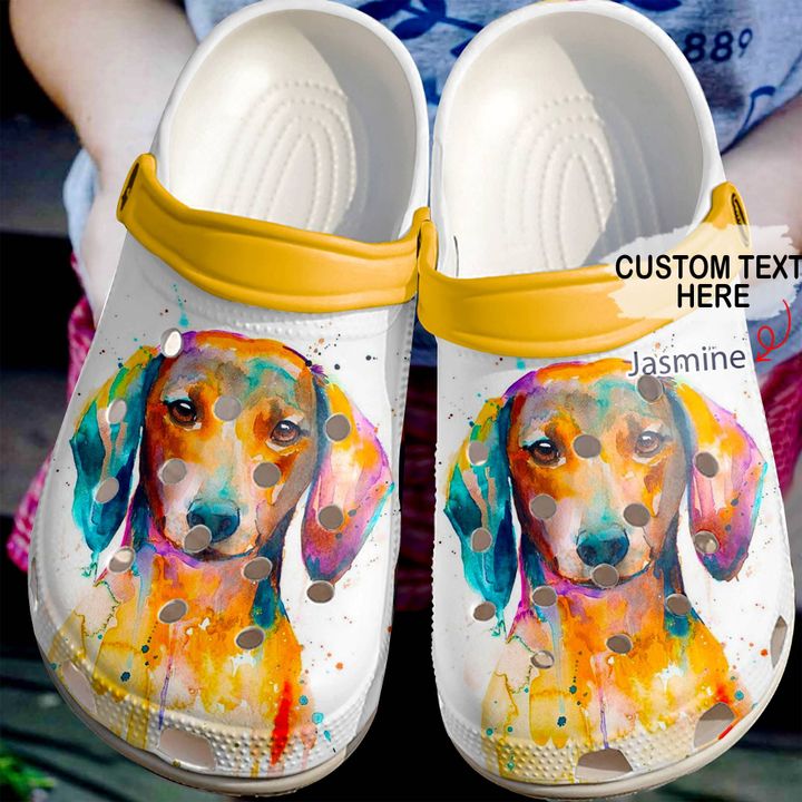 Dachshund Personalized Art Crocs Clog Shoes