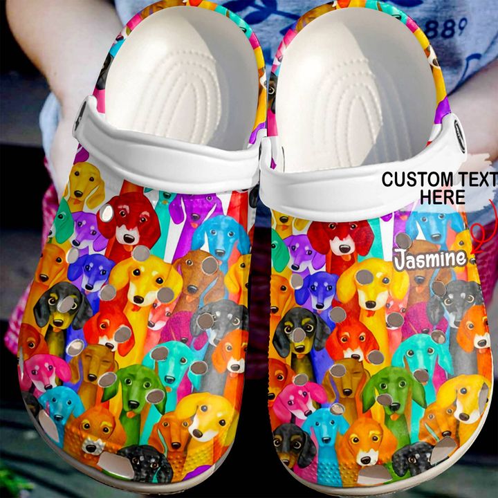 Dachshund Personalized Colorful Pattern Crocs Clog Shoes 10 Dachshund Personalized Colorful Pattern Crocs Clog Shoes