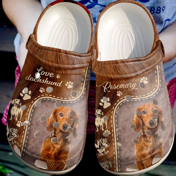 Dachshund Personalized Love Crocs Clog Shoes