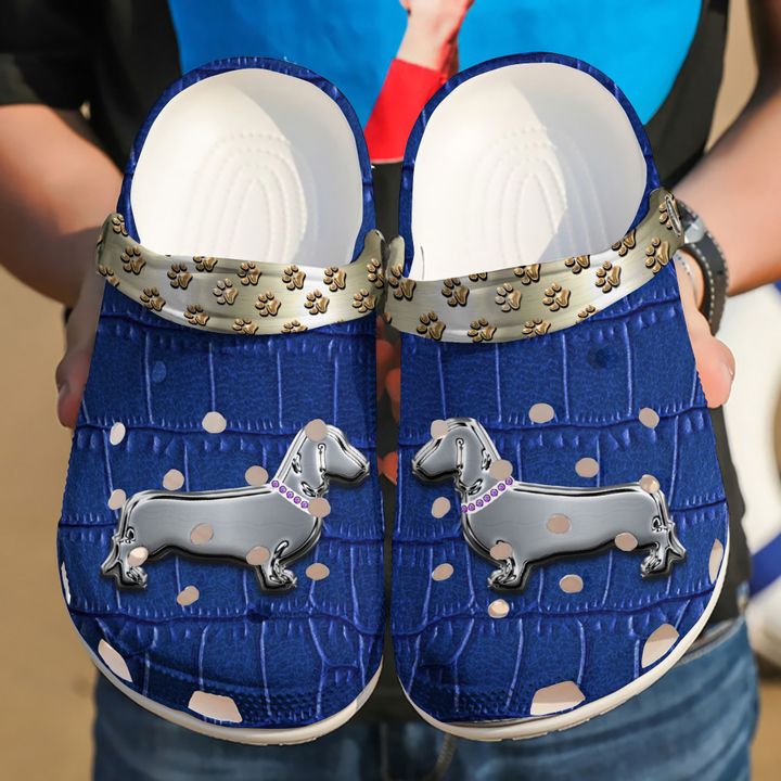 Dachshund Silver Doxie Crocs Clog Shoes