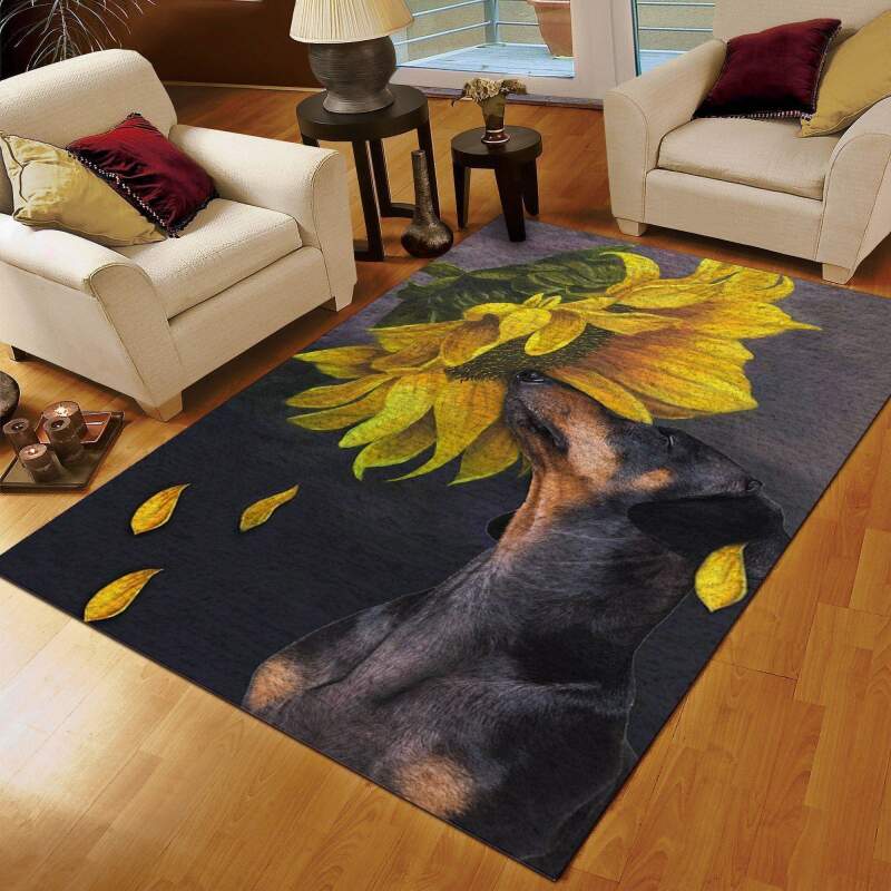 Dachshund Sunflower Stay Love Limited Edition Rug 3 Dachshund Sunflower Stay Love Limited Edition Rug