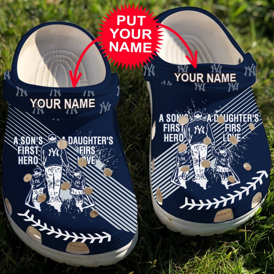 Dad And Son Daughter Mlb Ny Yankees Crocs Clog Shoes