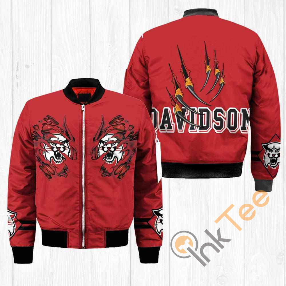 Davidson Wildcats NCAA Claws Apparel Best Christmas Gift For Fans Bomber Jacket