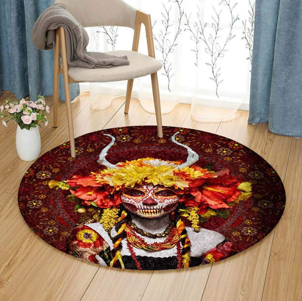 Day Of The Dead Limited Edition Round Rug 1 Day Of The Dead Limited Edition Round Rug
