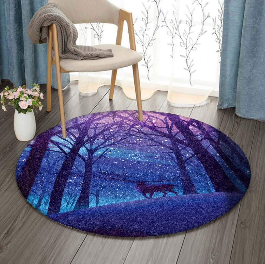 Deer Forest Star Limited Edition Round Rug