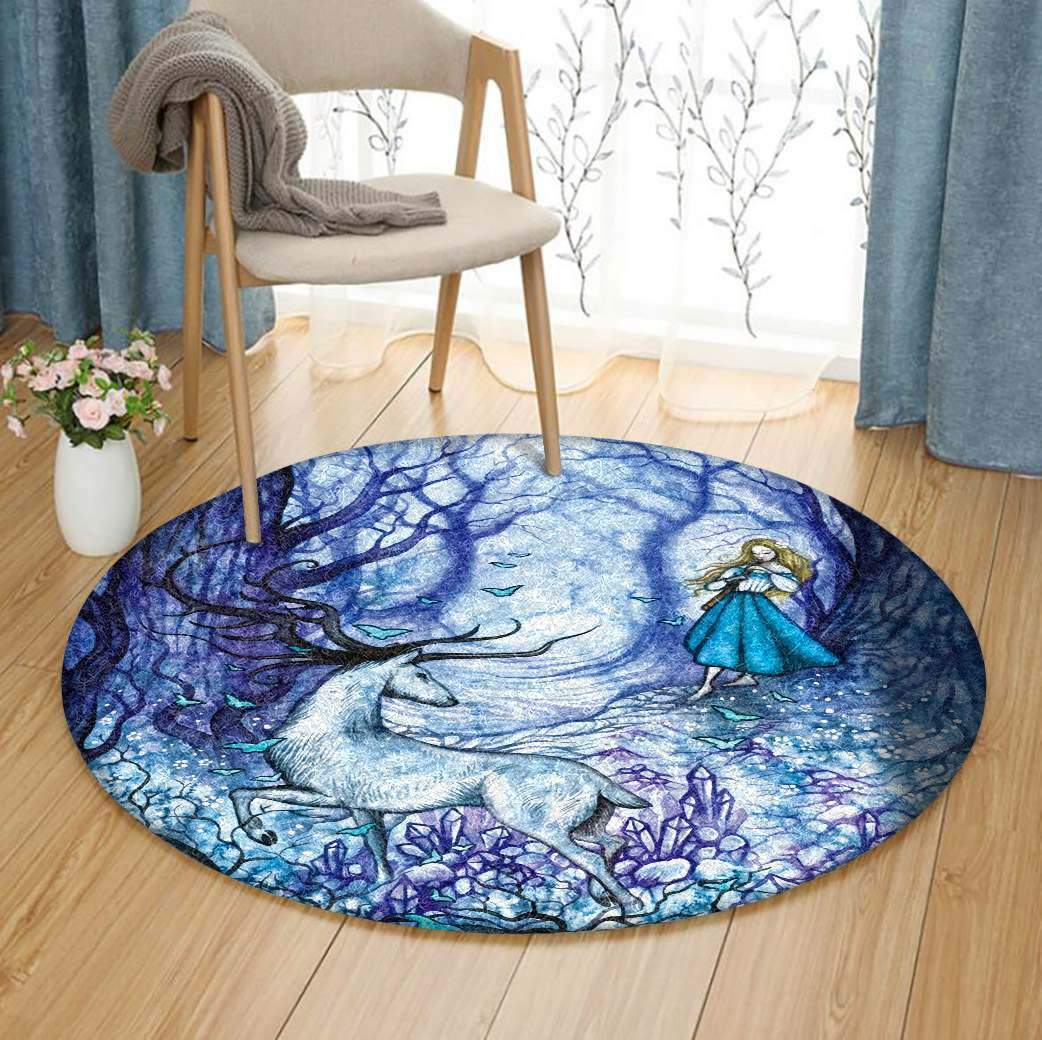 Deer Girl Limited Edition Round Rug
