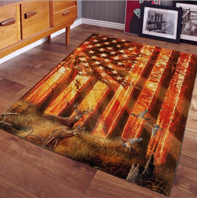 Deer Hunting Rectangle Limited Edition Rug 2 Deer Hunting Rectangle Limited Edition Rug