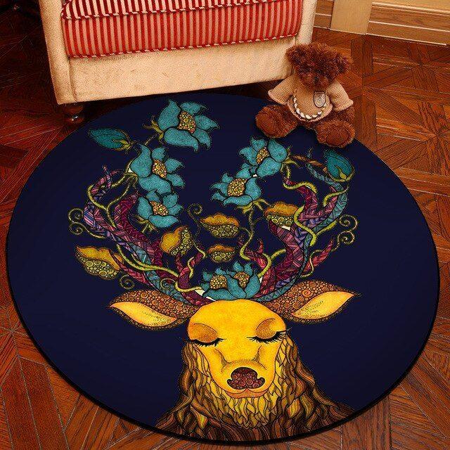 Deer Limited Edition Round Rug 3 Deer Limited Edition Round Rug