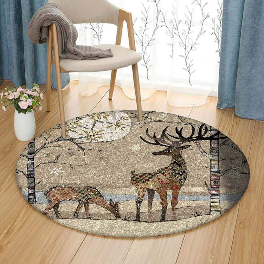 Deer Limited Edition Round Rug 4 Deer Limited Edition Round Rug