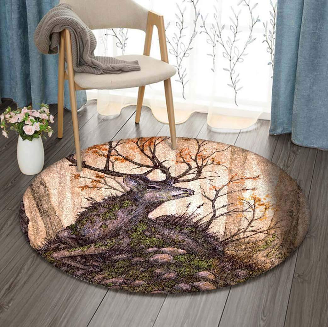 Deer Limited Edition Round Rug 3 Deer Limited Edition Round Rug