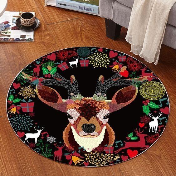 Deer Limited Edition Round Rug 6 Deer Limited Edition Round Rug