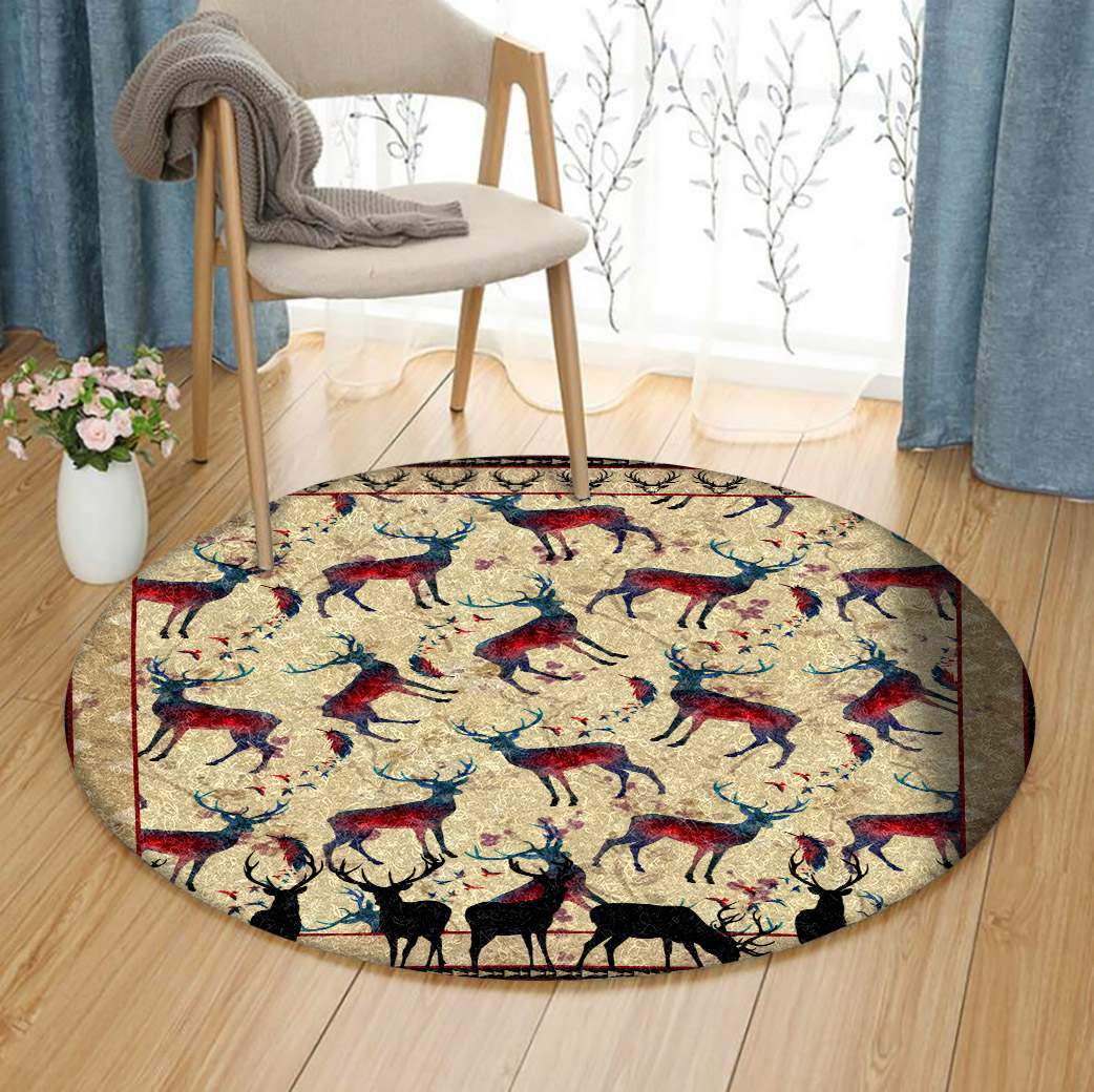 Deer Limited Edition Round Rug 3 Deer Limited Edition Round Rug