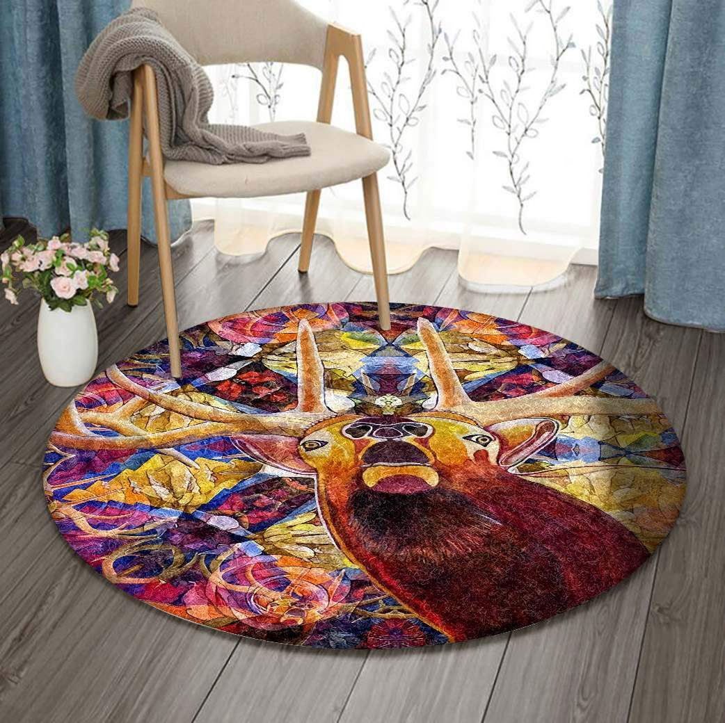 Deer Limited Edition Round Rug 2 Deer Limited Edition Round Rug
