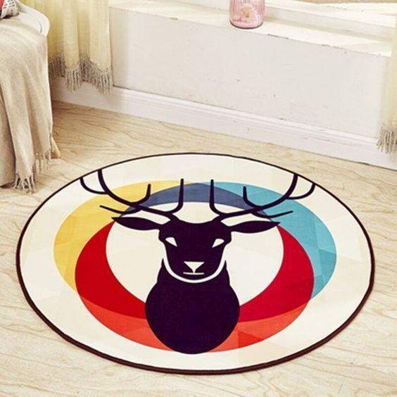 Deer Limited Edition Round Rug 4 Deer Limited Edition Round Rug
