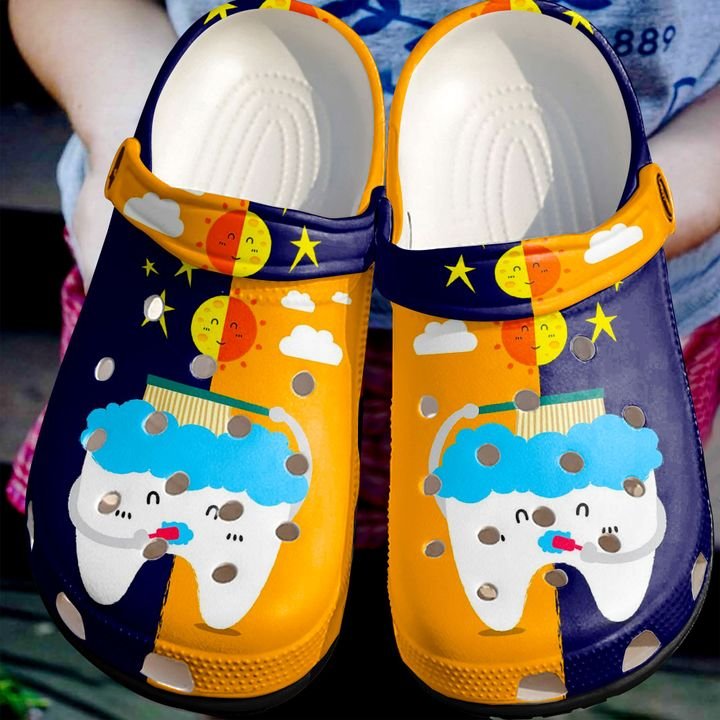 Dentist Brush Teeth Day And Night Crocs Clog Shoes