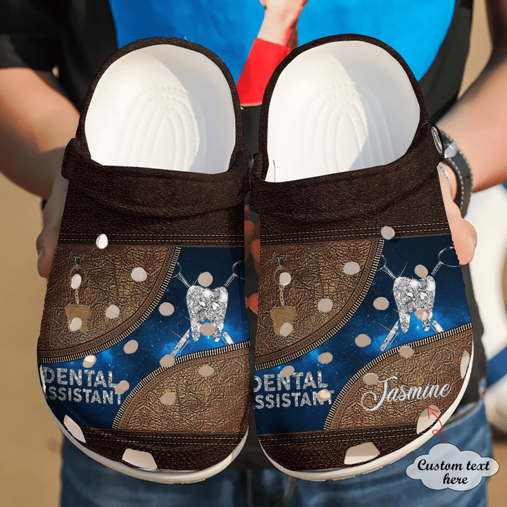 Dentist Personalized Diamond Dental Assistant Crocs Clog Shoes