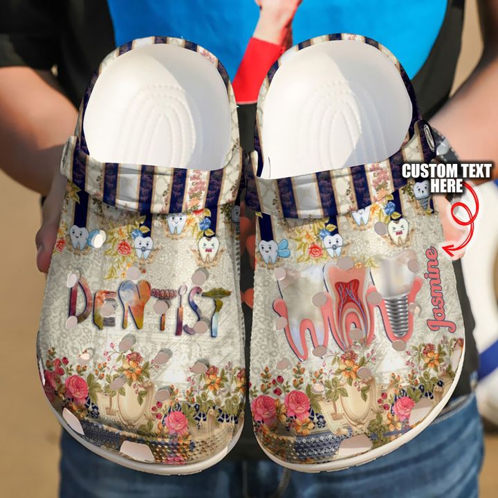 Dentist Personalized Floral Crocs Clog Shoes 4 Dentist Personalized Floral Crocs Clog Shoes