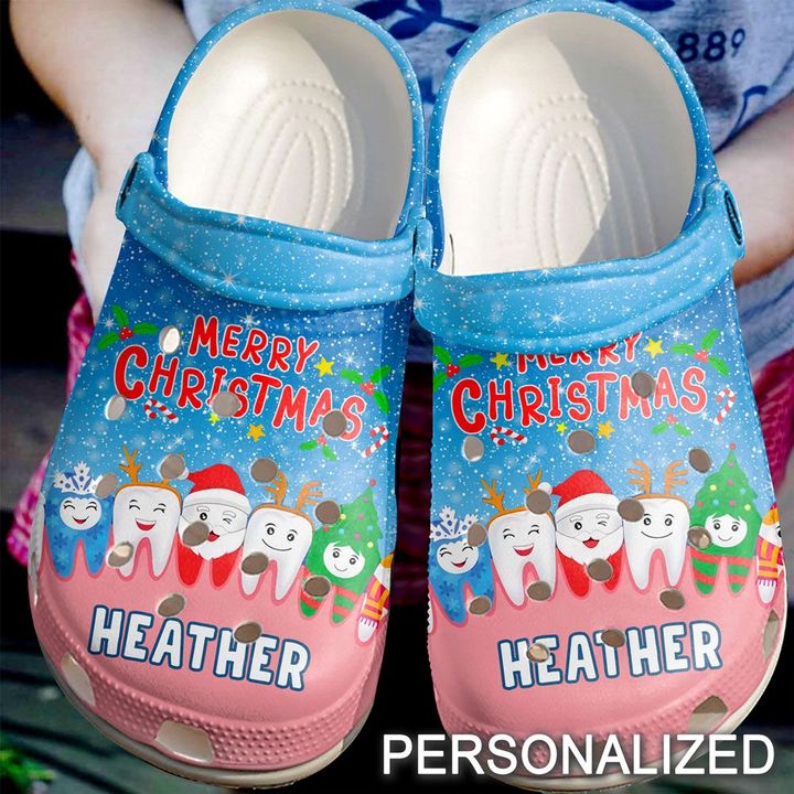 Dentist Personalized Merry Christmas Teeth Crocs Clog Shoes