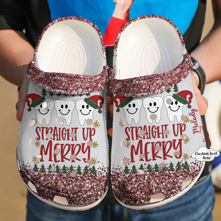 Dentist Personalized Straight Up Merry Crocs Clog Shoes 1 Dentist Personalized Straight Up Merry Crocs Clog Shoes