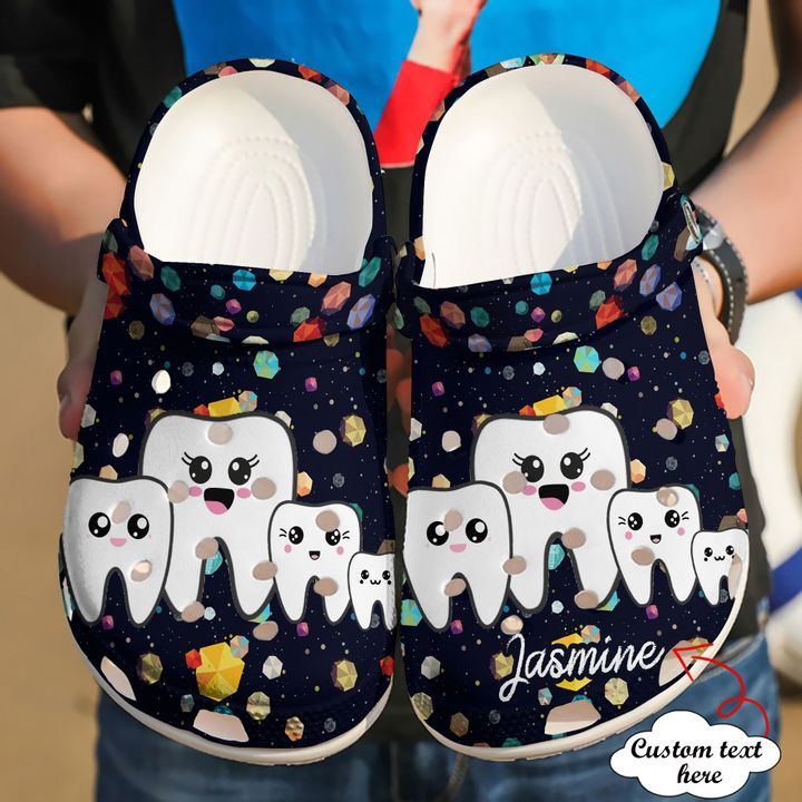 Dentist Personalized Teeth In The Galaxy Crocs Clog Shoes