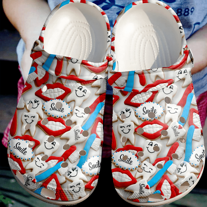 Dentist Smile Cookies Crocs Clog Shoes