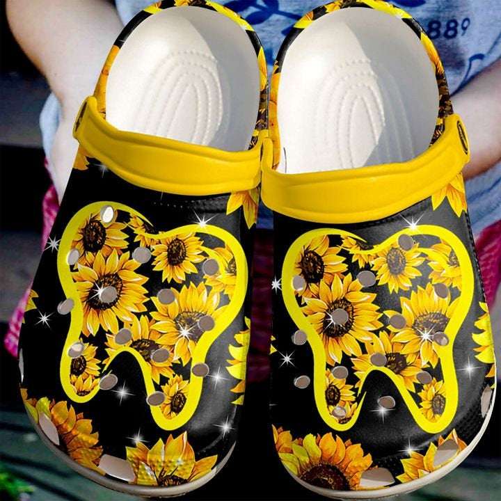 Dentist Sunflower Crocs Clog Shoes