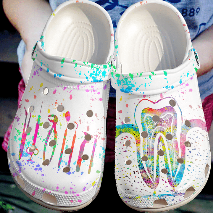 Dentist Watercolor Dental Life Crocs Clog Shoes
