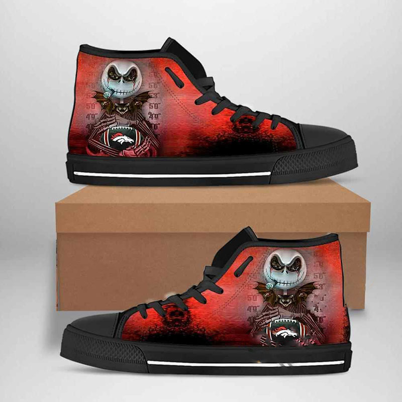 Denver Broncos Nfl Football Jack Skellington High Top Shoes