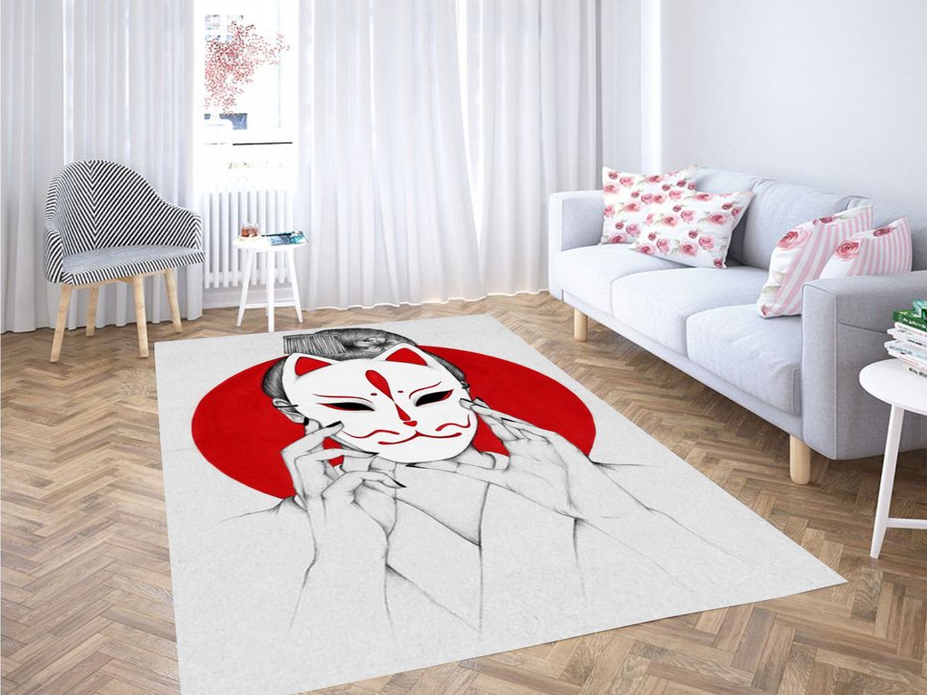 Desenho De Mascara Kitsune Living Room Modern Carpet Rug 5 Desenho De Mascara Kitsune Living Room Modern Carpet Rug