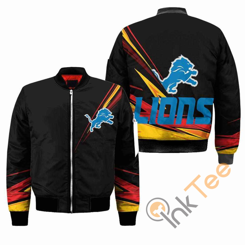 Detroit Lions NFL Black Apparel Best Christmas Gift For Fans Bomber Jacket