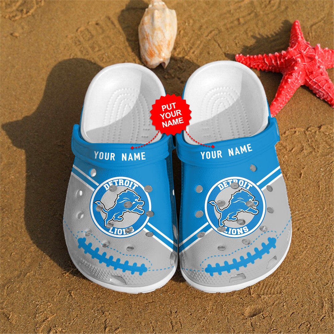 Detroit Lions Personalized Custom For NFL Fans Crocs Clog Shoes