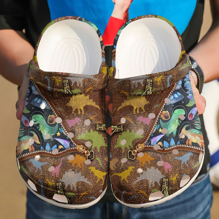 Dinosaur Leather Crocs Clog Shoes