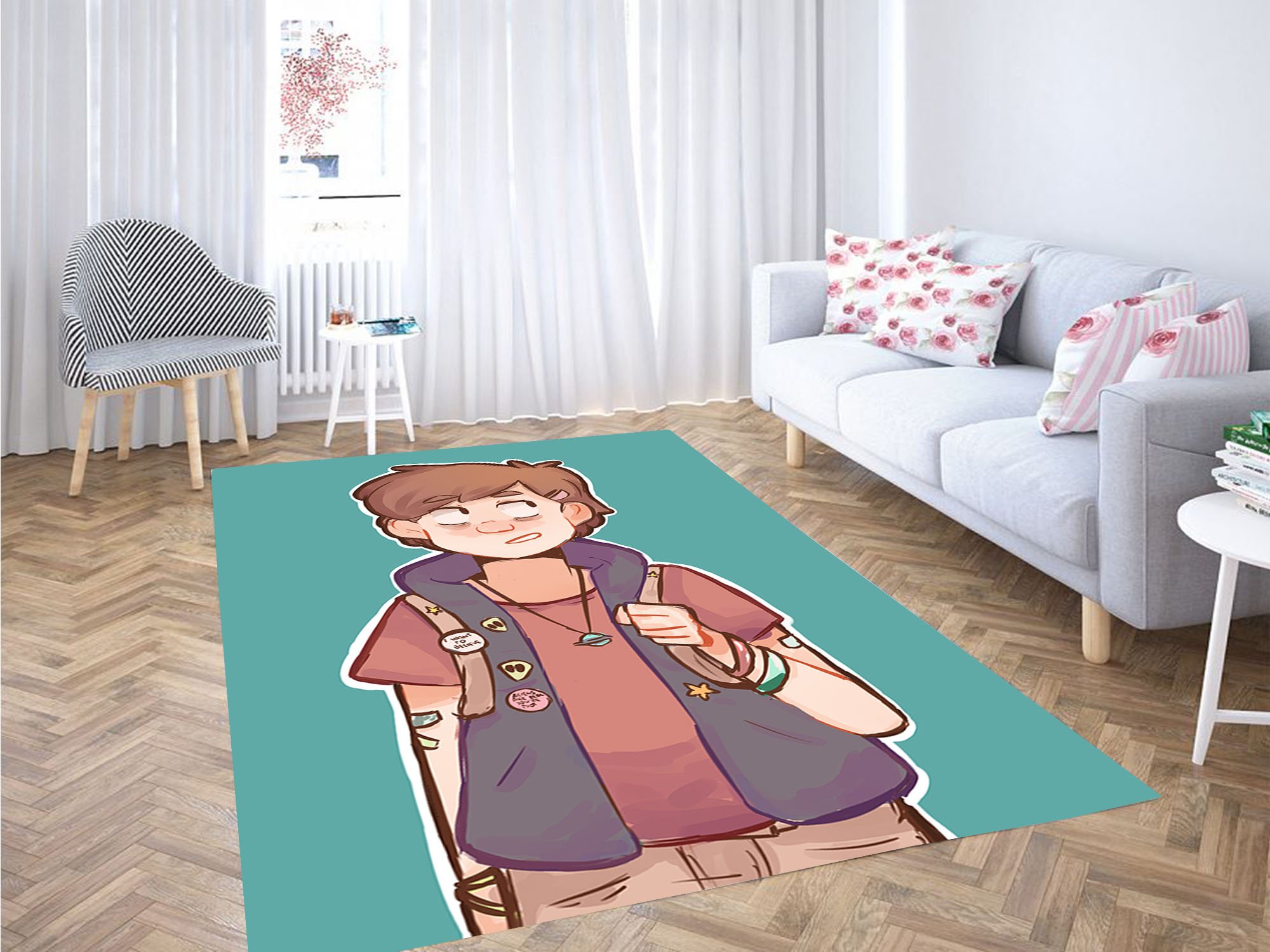 Dipper Cartoon Gravity Falls Carpet Rug