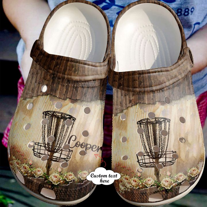 Disc Golf Personalized Wooden Crocs Clog Shoes 2 Disc Golf Personalized Wooden Crocs Clog Shoes