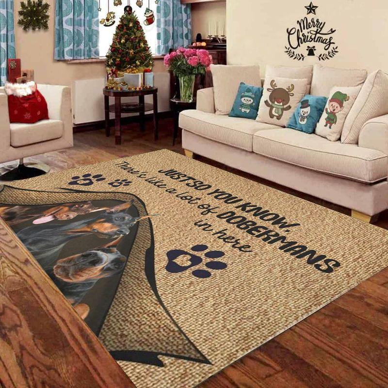 Doberman Pinschers In Here Rectangle Limited Edition Rug 3 Doberman Pinschers In Here Rectangle Limited Edition Rug