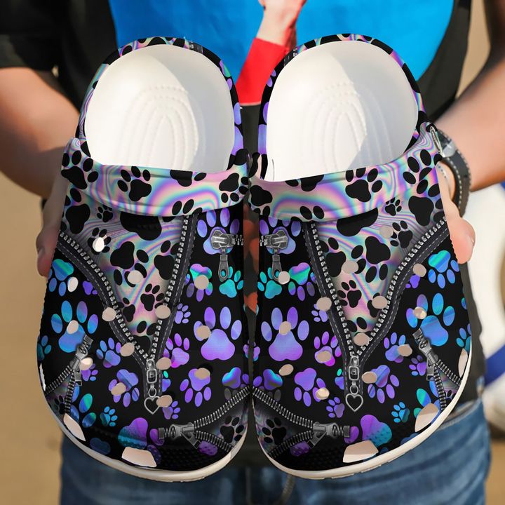 Dog Holo Paw Crocs Clog Shoes