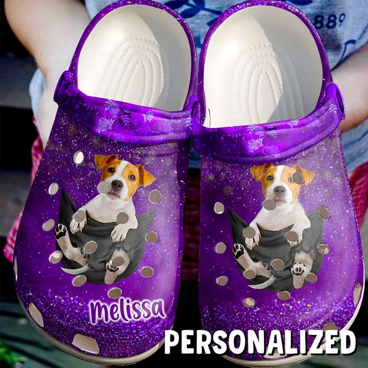 Dog Personalized Baby Jack Russell In Pocket Crocs Clog Shoes