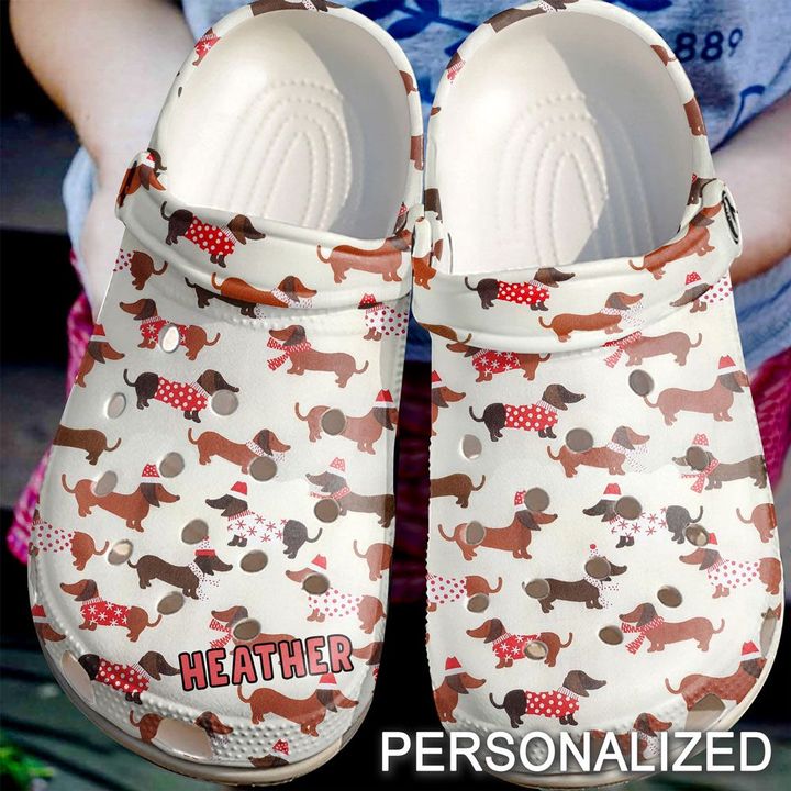 Dog Personalized Christmas Dachshund Crocs Clog Shoes