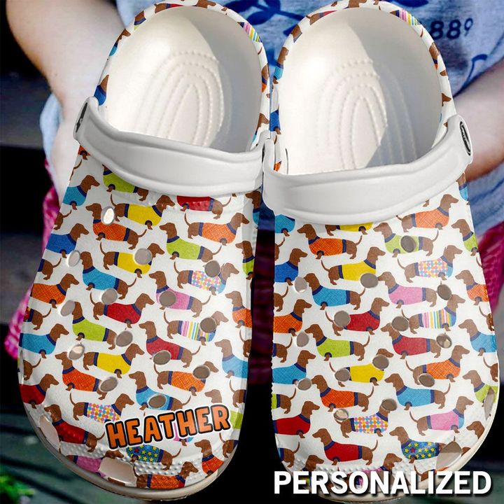 Dog Personalized Colorful Dachshund Crocs Clog Shoes