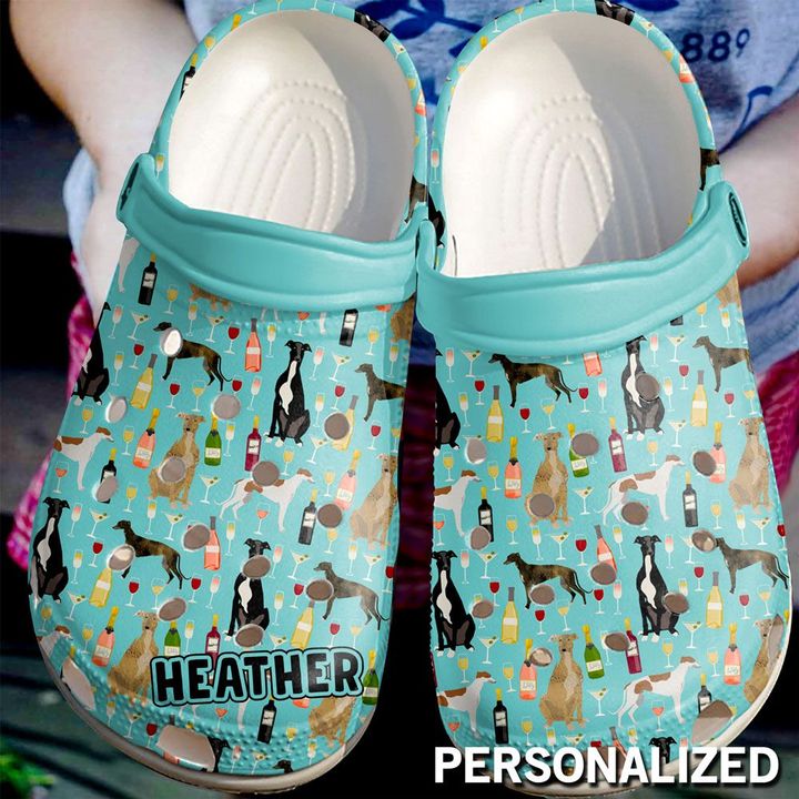 Dog Personalized Greyhound And Wine Crocs Clog Shoes 10 Dog Personalized Greyhound And Wine Crocs Clog Shoes