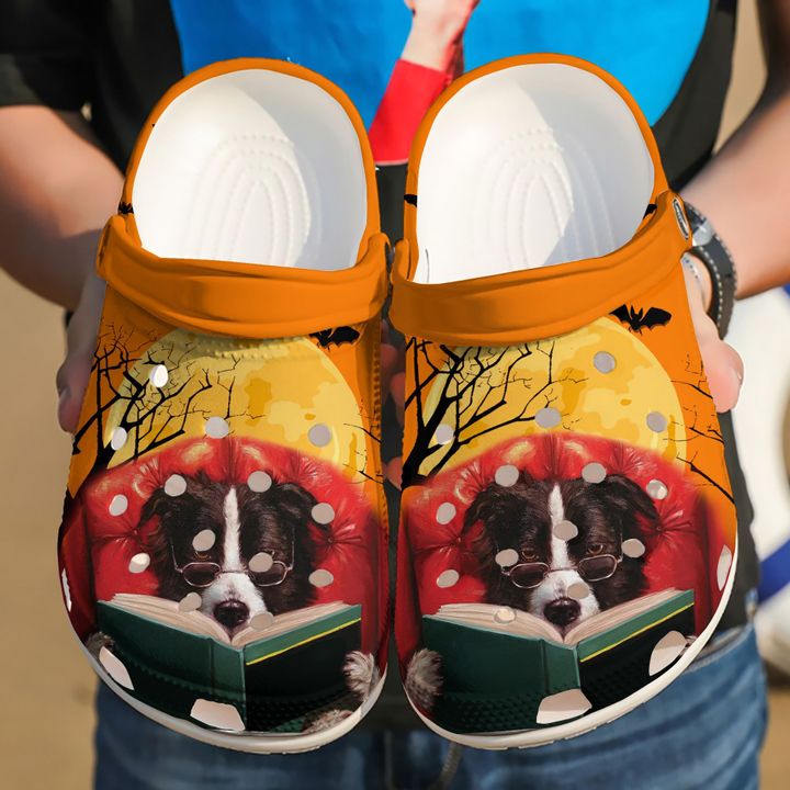 Dog Reading Crocs Clog Shoes